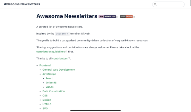 Screenshot of screenshot awesome newletters