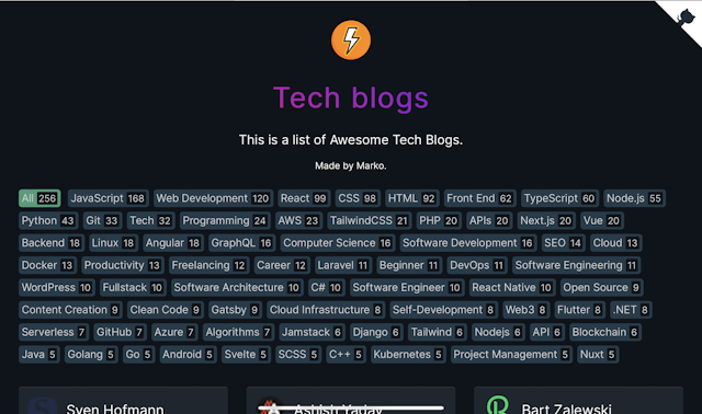 Screenshot of screenshot blogroll