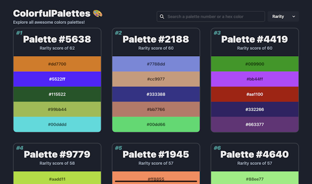 Screenshot of screenshot colorfulpalettes
