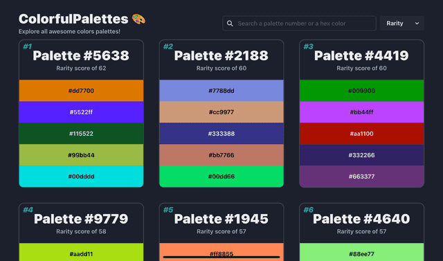 Screenshot of screenshot colorfulpalettes