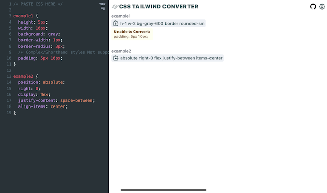 Screenshot of screenshot converter tailwindcss