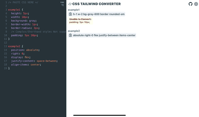 Screenshot of screenshot converter tailwindcss