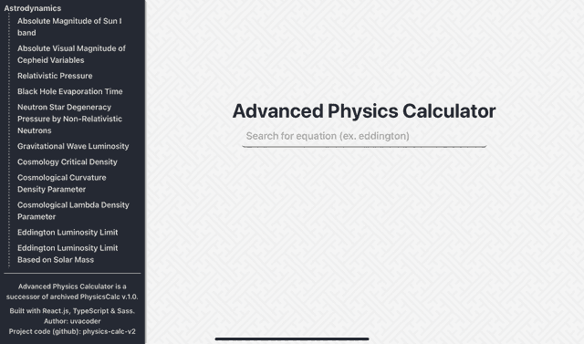 Screenshot of screenshot physics calc