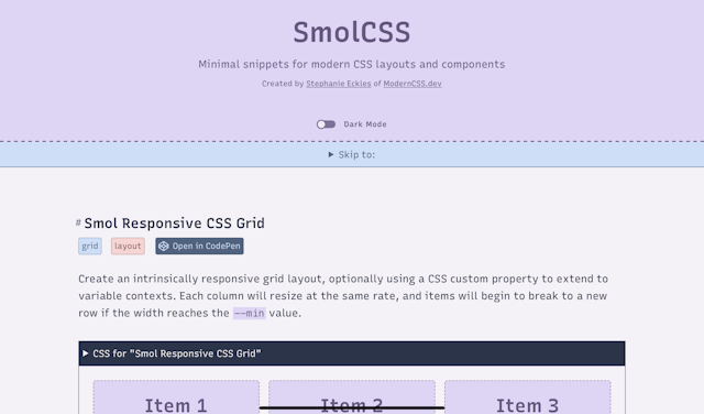Screenshot of screenshot smolcss