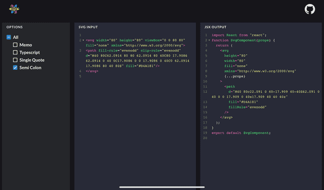 Screenshot of screenshot svg2jsx