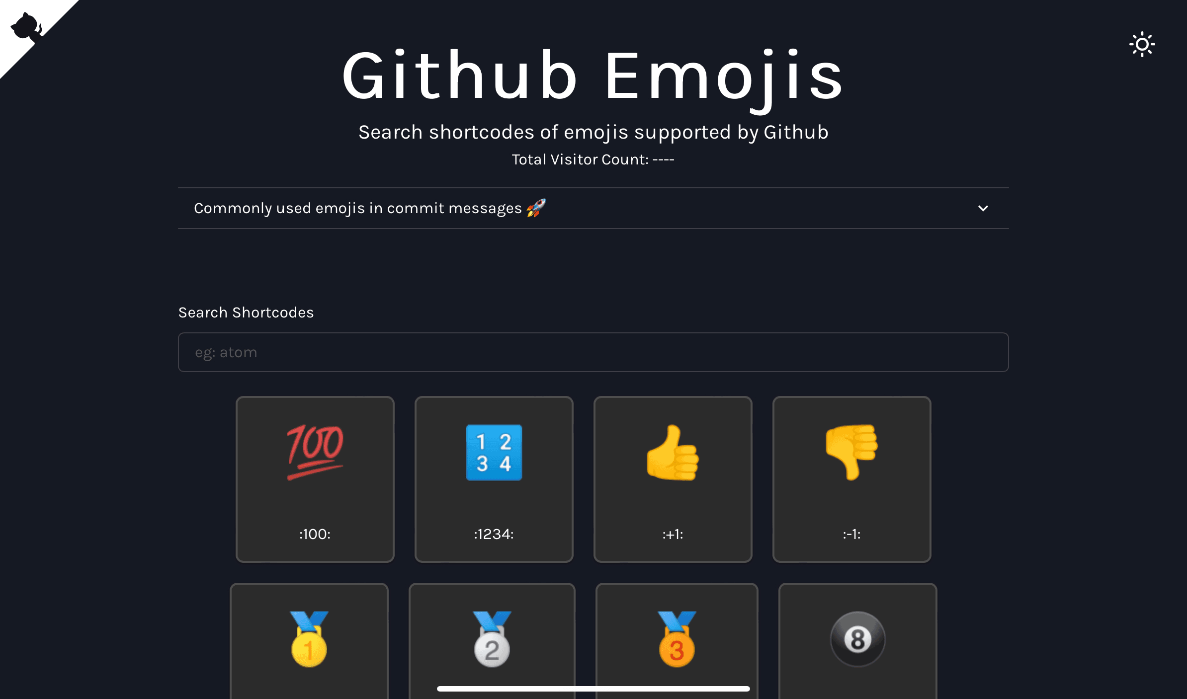 Screenshot of GitHub Emojis