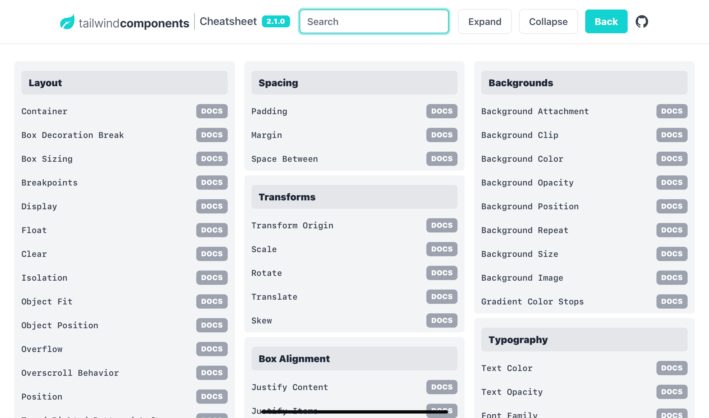 Screenshot of Cheatsheet CSS