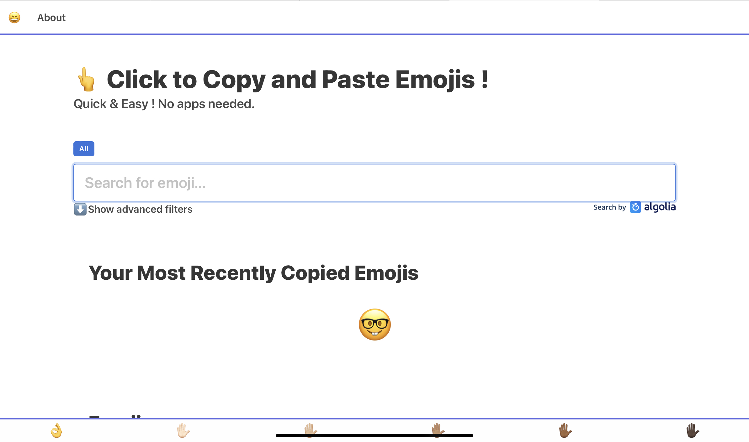 Screenshot of Emoji-aid