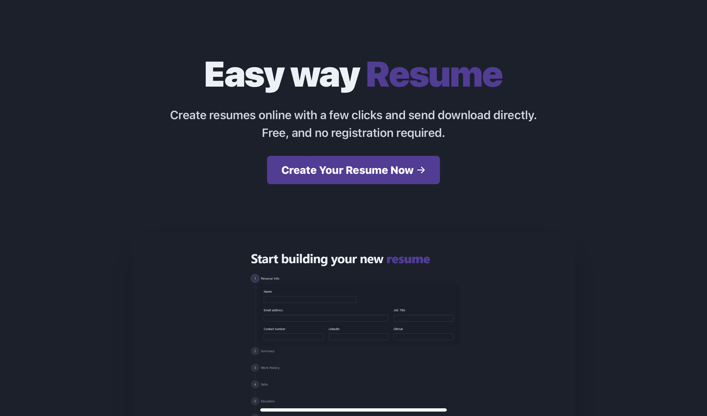 Screenshot of Ez Resume
